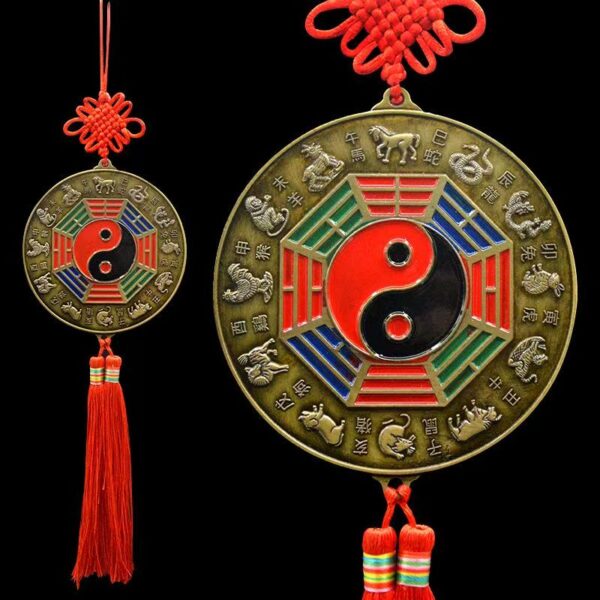 太極八卦四神獸鏡掛件平鏡鏡中式（鎮宅 化煞 納福）